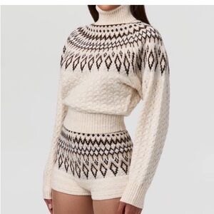 Naked wardrobe Cozy Cream Patterned Sweater